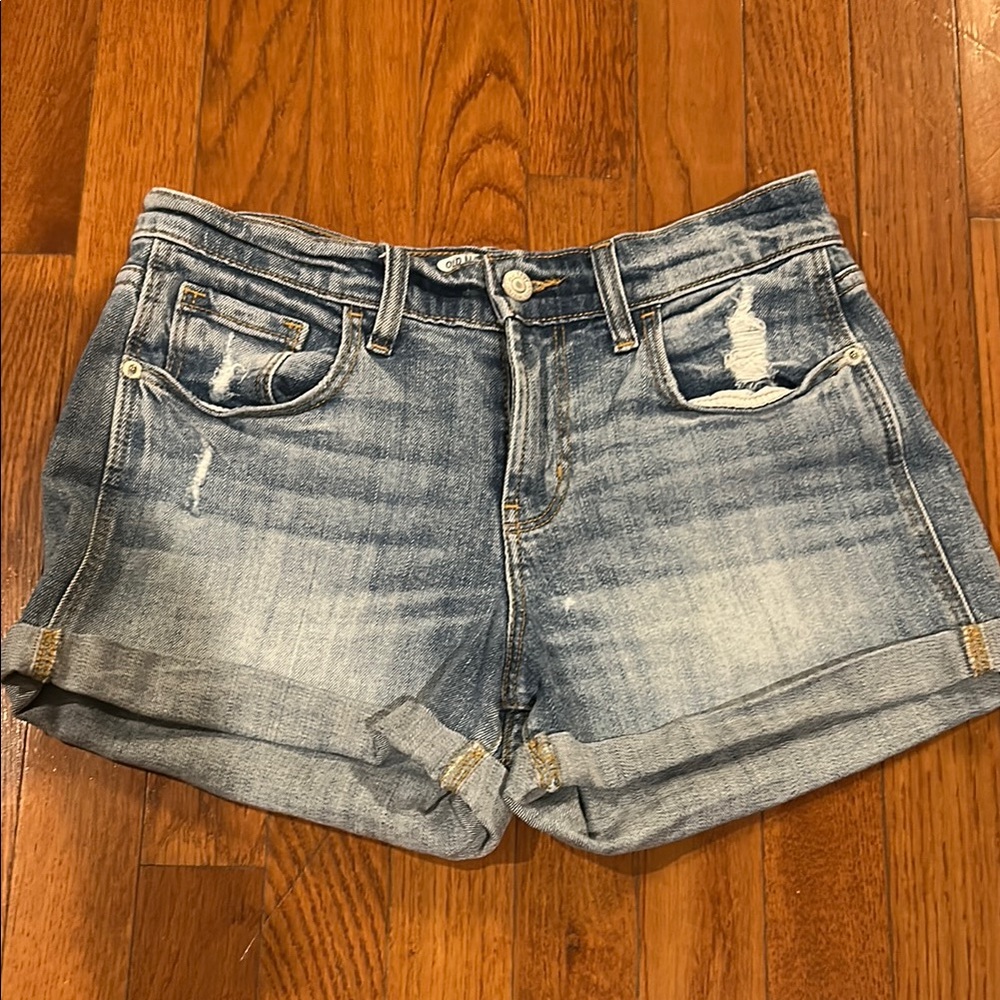 Old Navy Blue Jean Shorts with Cuffed Hem Boyfriend Sz 0